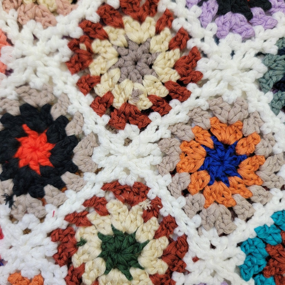 NEW Handmade Crochet Knit Granny Squares Mini Tote Bag Boho Hand Bag‎ - Picture 6 of 8